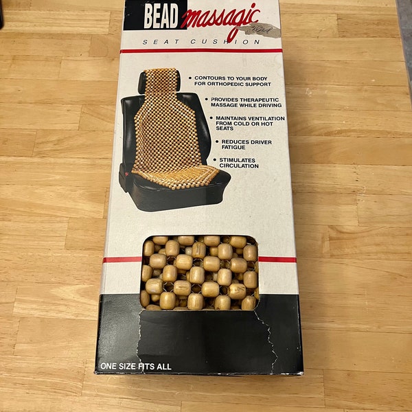 Vintage wooden beaded car or office seat cover one size NIB