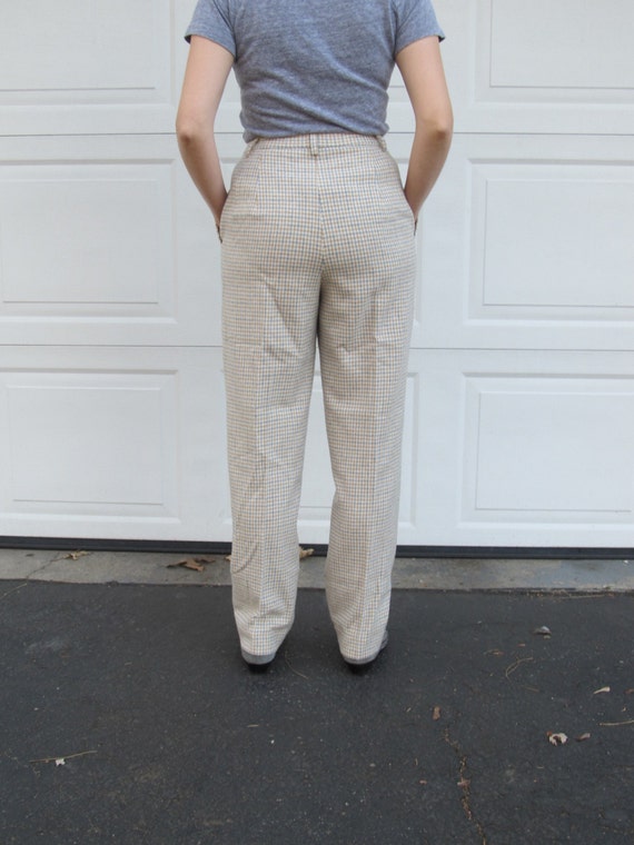 Vintage Pendleton soft wool calico houndstooth pa… - image 4