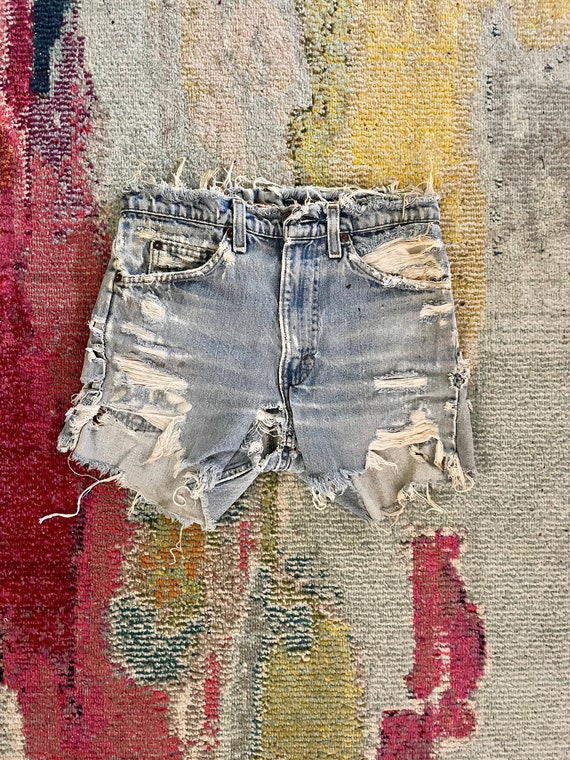 Vintage extremely distressed Levi's shorts, Small