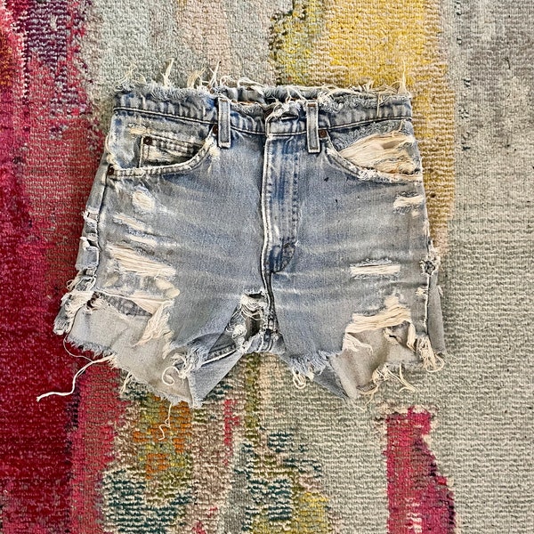 Vintage extremely distressed Levi's shorts, Small