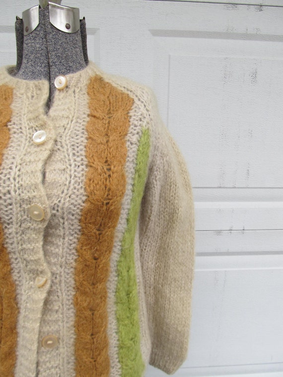 1960s vintage women's sweater, mohair & wool blen… - image 3