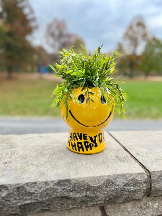 Vintage 1970s Mccoy Happy Day Smiley Face Planter - Etsy
