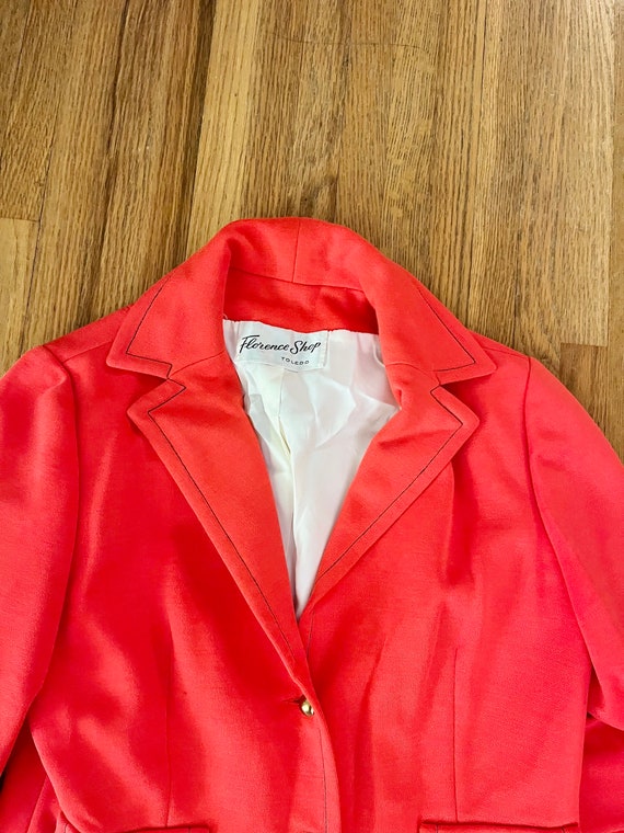 1980s/90s womens cropped red jacket with brass bu… - image 2