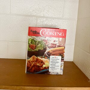 Vintage cookbook, Family Circle library of cooking, volume 1, hardcover book, 1972