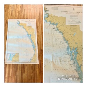 1964 vintage ORIGINAL Karte von Lake Huron, Chantry Island bis Cove Island