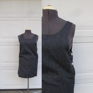 1990s vintage black jumper with white pinstripes, M/L