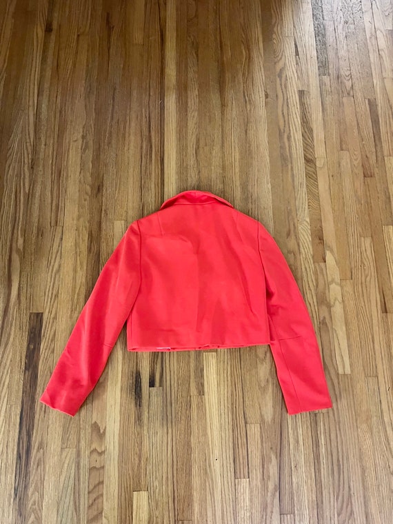 1980s/90s womens cropped red jacket with brass bu… - image 5