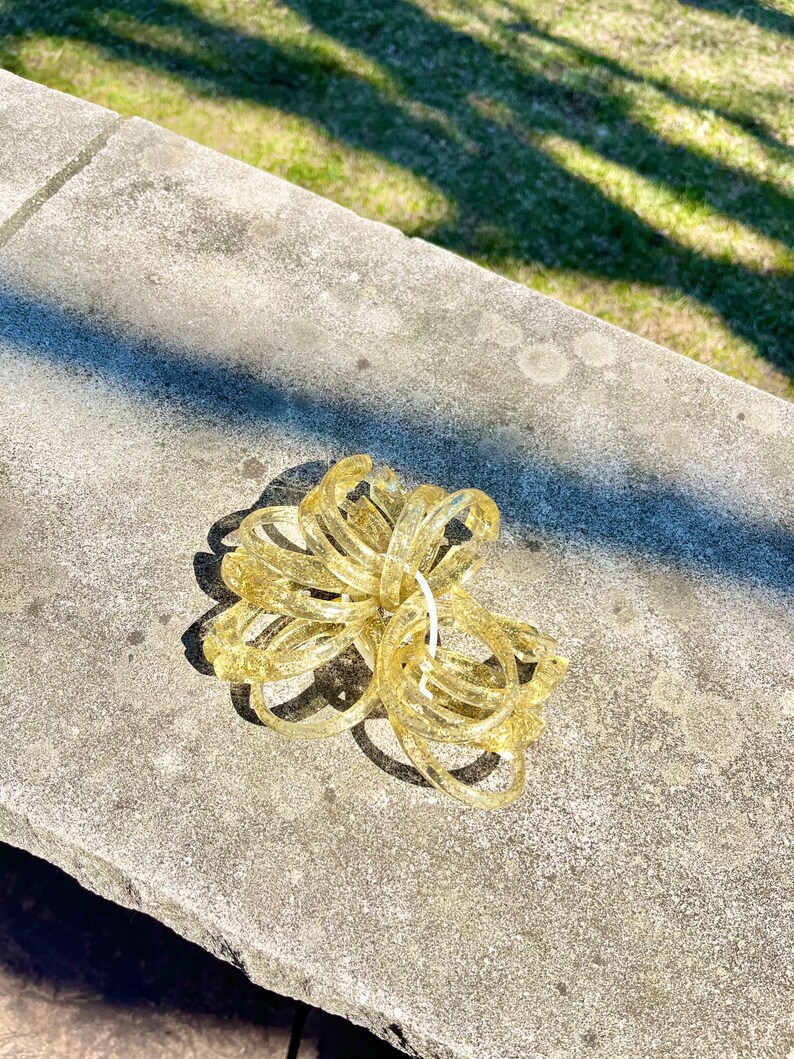 Vintage Lucite Gold Glitter Shower Curtain Rings, Set of 12 Etsy