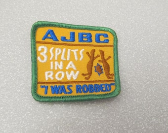 Patch de bowling vintage des années 1970, « 3 divisions d'affilée, j'ai été volé », American Junior Bowling Congress