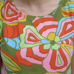 1960s Lily Pultizer-esque psychedelic women's shift dress, small, medium image 4