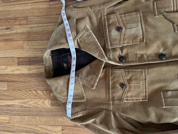 70’s Tan Corduroy Faux Fur Lined Peacoat by Sears Mens Store