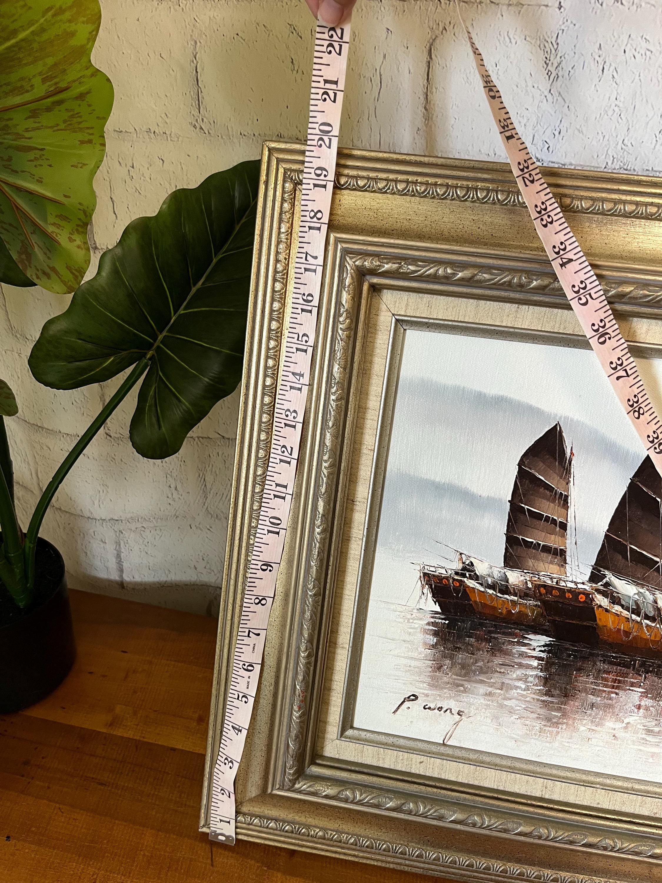 Vintage P. Wong ORIGINAL CERTIFIED Oil Painting on Canvas, Framed