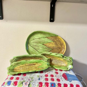 Vintage corn serving platter and individual dishes, set of 7 total