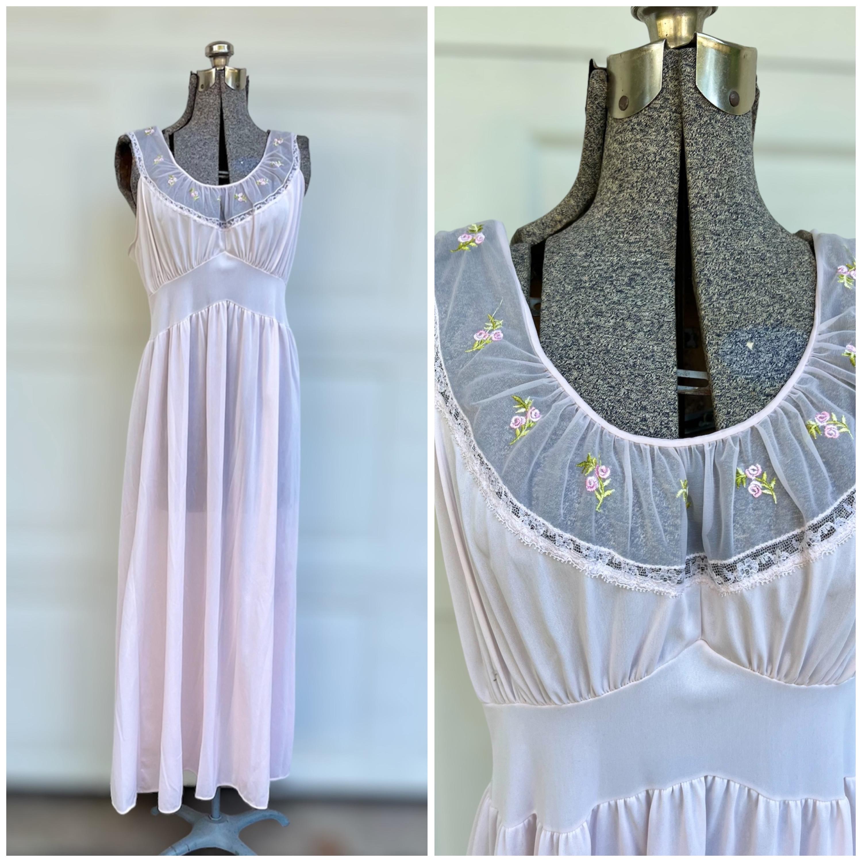 Nighty Lacy カットソー Pink Leopard Print Lace Trim Super Soft Nightie | la Vie en Rose