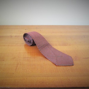 1960s mens skinny tie, vintage tie, red and blue polka dots, Botany silk tie