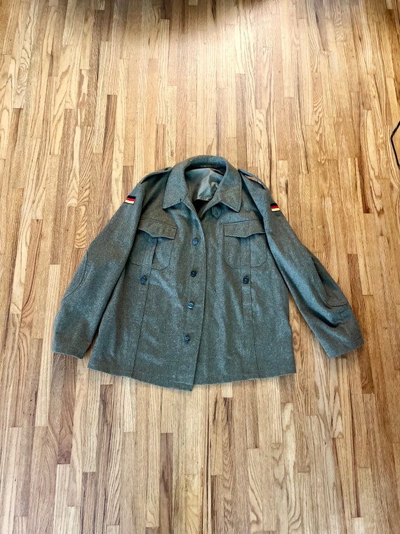 Vintage wool army jacket field jacket medium weig… - image 1