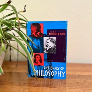 Vintage hardcover book, &quot;Dictionary of Philosophers,&quot; 1960, bookshelf decor