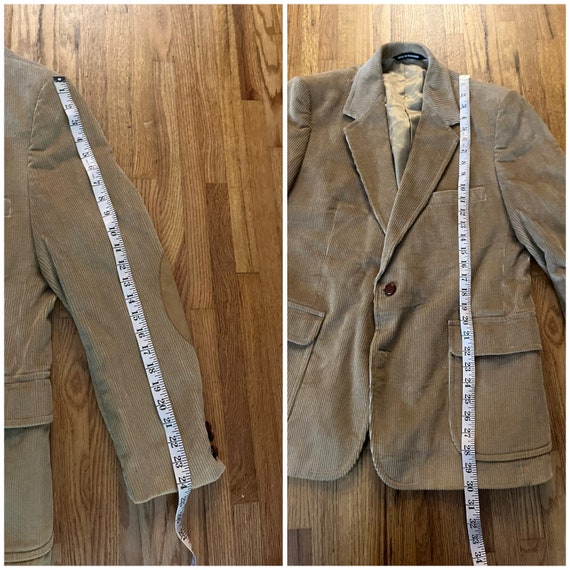 Vintage men's corduroy blazer with suede elbow pa… - image 7