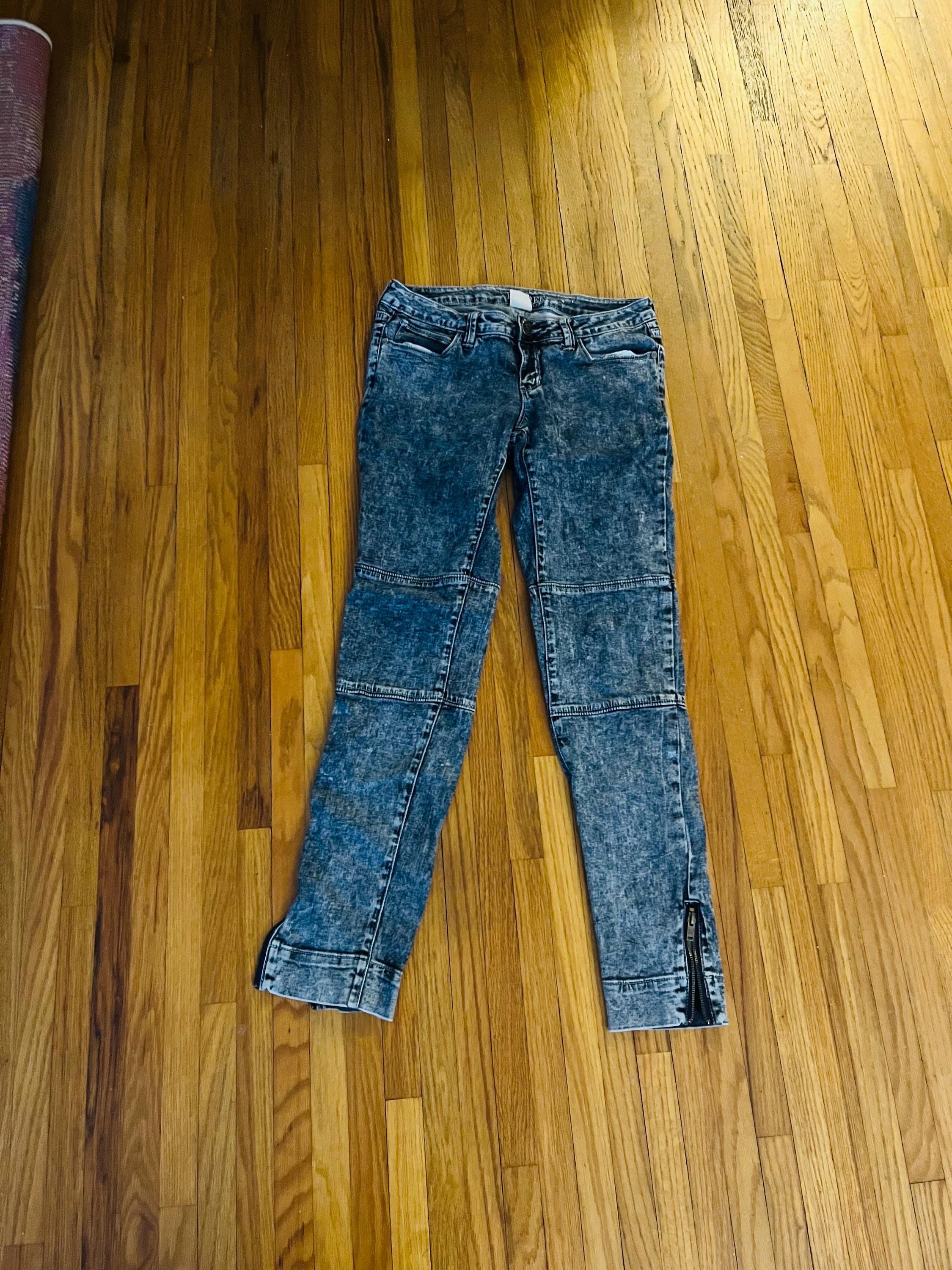 Vintage 1980s Skinny Acid Washed Jeans With Ankle Zip - Etsy
