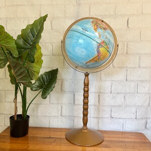 Vintage Replogle Sockel Globus 1980er 1990er Jahre