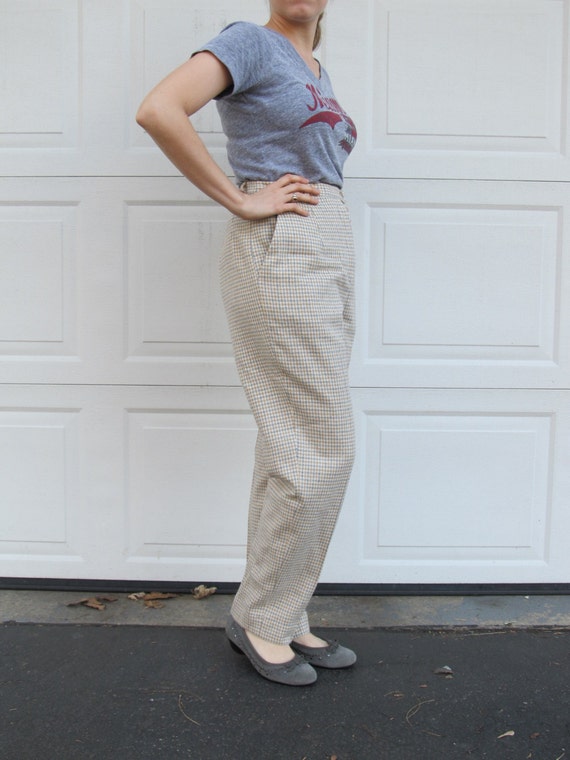 Vintage Pendleton soft wool calico houndstooth pa… - image 3