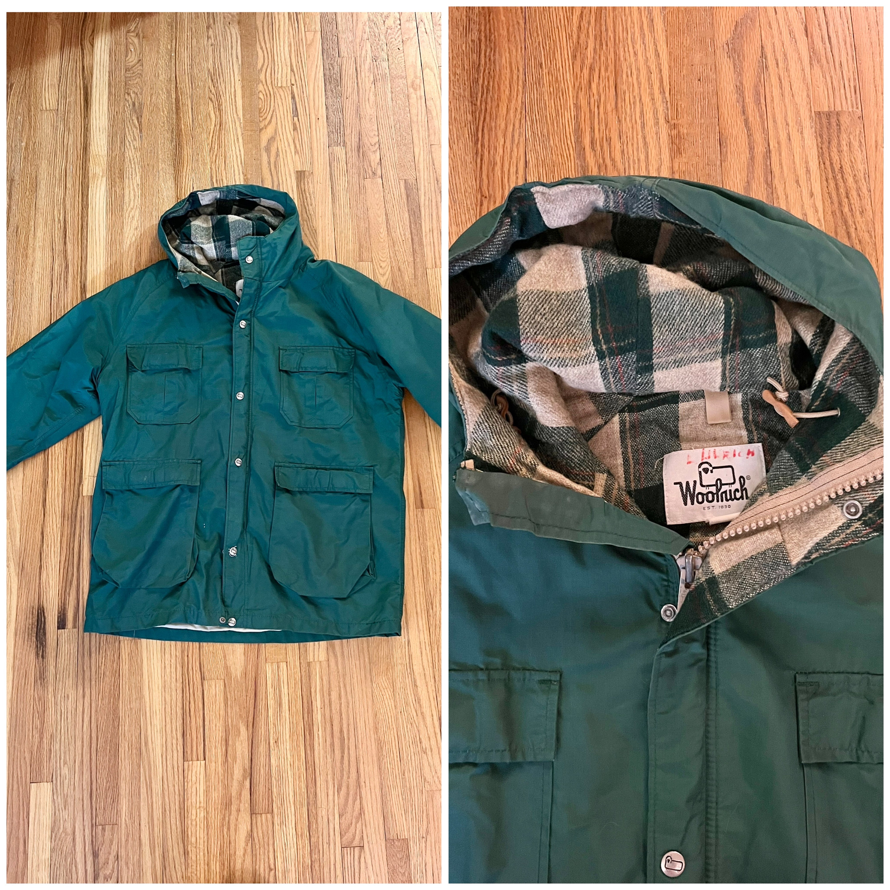 Vintage Woolrich Wool Lined Hooded Parka, Plaid Wool Lined Vintage Woolrich Wool Lined Hooded Parka, Plaid Wool Lined
