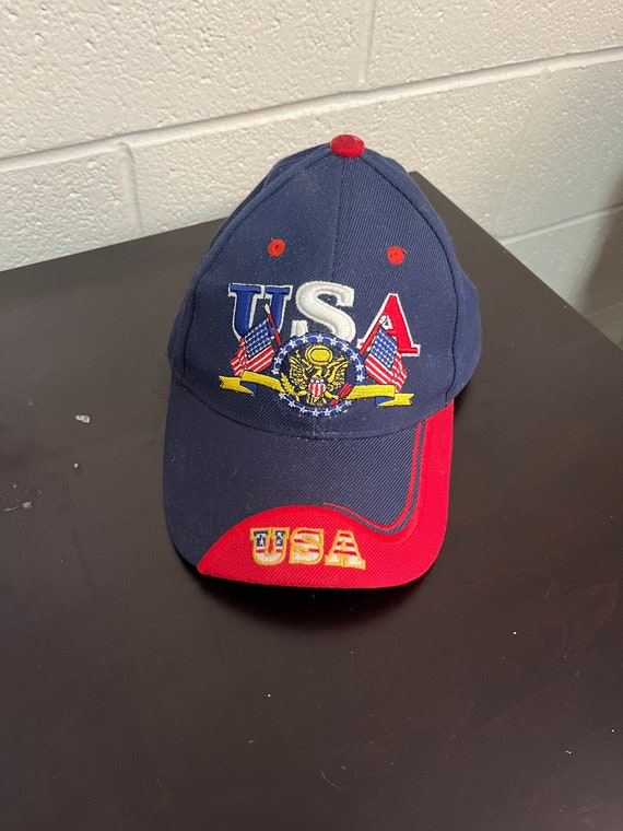 Vintage trucker hat, USA embroidered hat, flag, pa