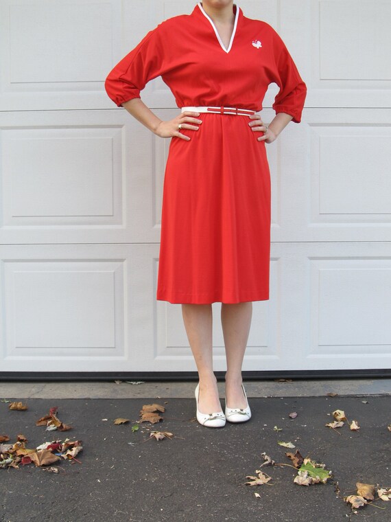 1960s/1970s sporty red tennis dress, vintage tennis, … - Gem
