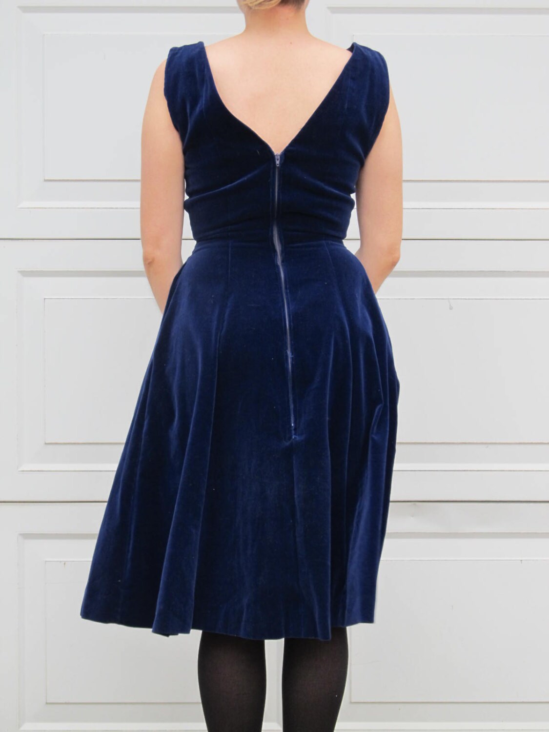 1950s Anne Fogarty Navy Blue Velvet Party Dress Holiday Party - Etsy