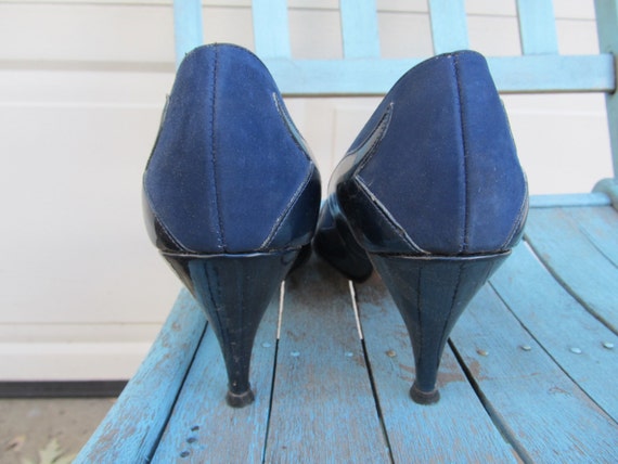 1970s rockabilly blue flame shoes, sz 8 AAA - image 3