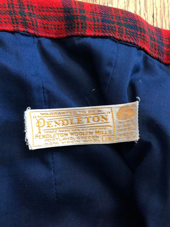 1970s vintage Pendleton Christmas plaid wool pant… - image 10