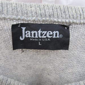 1970s Jantzen men's large sweater vest, heather gray sweater vest, vintage Jantzen wool sweater image 6