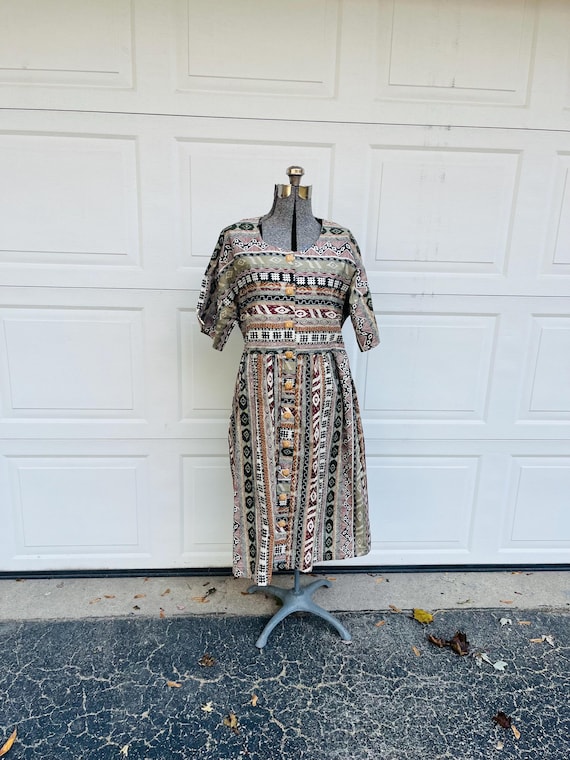 cute tribal dresses "In Shapes" Tribal Print Dress