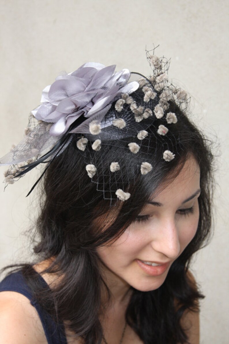 Pink Fascinator attached with clip image 3