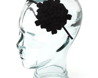 Jet colored, Flower shaped Headband