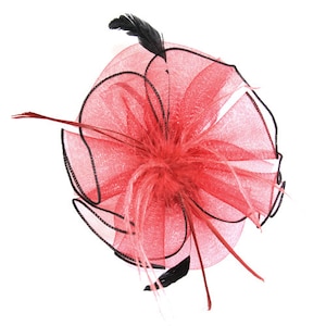 Burgundy Headband Fascinator accented with feathers