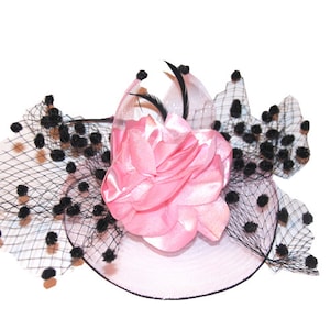 Pink Fascinator attached with clip image 1