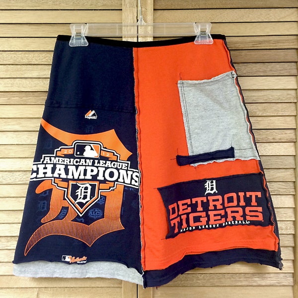 Detroit Tigers skirt / Women's upcycled clothing / upcycled skirt / Sports skirt / baseball