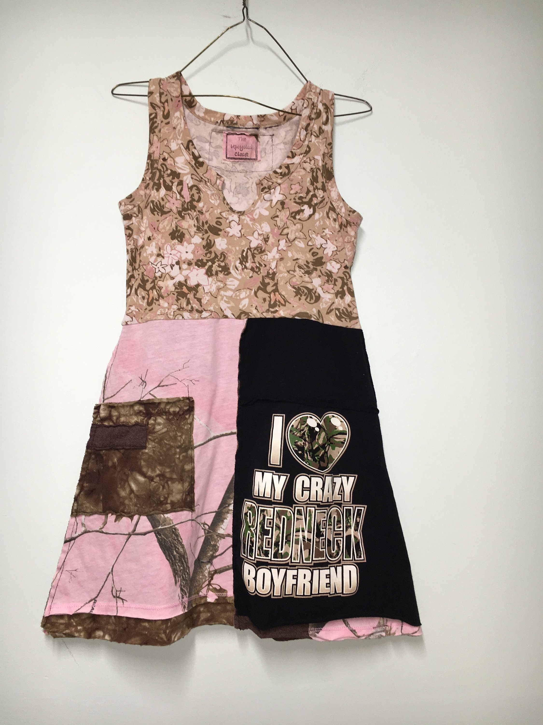 Pink Camo Tshirt Tunic Dress Upcycled Clothing Etsy