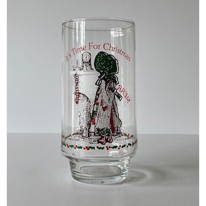 Coke Cola Holly Hobbie Christmas Drinking Glass American Greetings 1970&#39;s