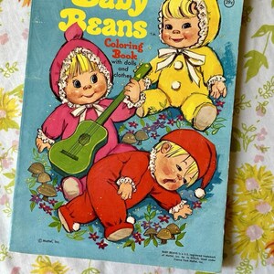 1973 Mattel Baby Beans Coloring Book with Paper Dolls and Clothes UNUSED