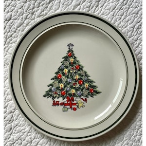 Stoneware Christmas Tree Dinner Plate - 10.25&quot; inches