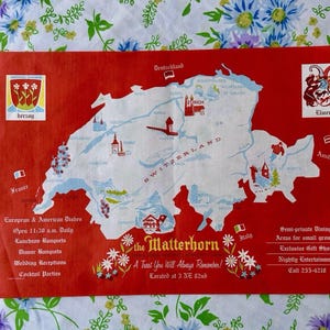 Vintage The Matterhorn Restaurant Paper Placemat