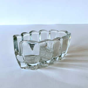 Vintage Princess House Crystal Utensil Holder - Model 438 - Scalloped Glass Edge Set of 2