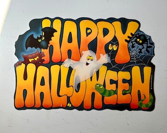 Vintage Happy Halloween Die Cut Decoration 1982 Hallmark