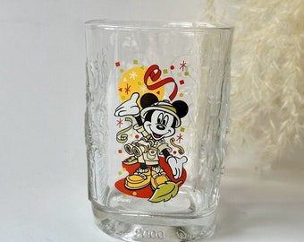 Vintage Disney World Animal Kingdom Mickey Mouse McDonalds Glass Commerative Cup