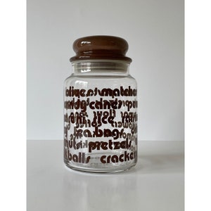 Vintage 70&#39;s Glass Storage Canister Snack Jar with Lid