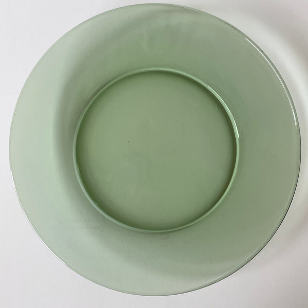 Green Glass Plates Etsy