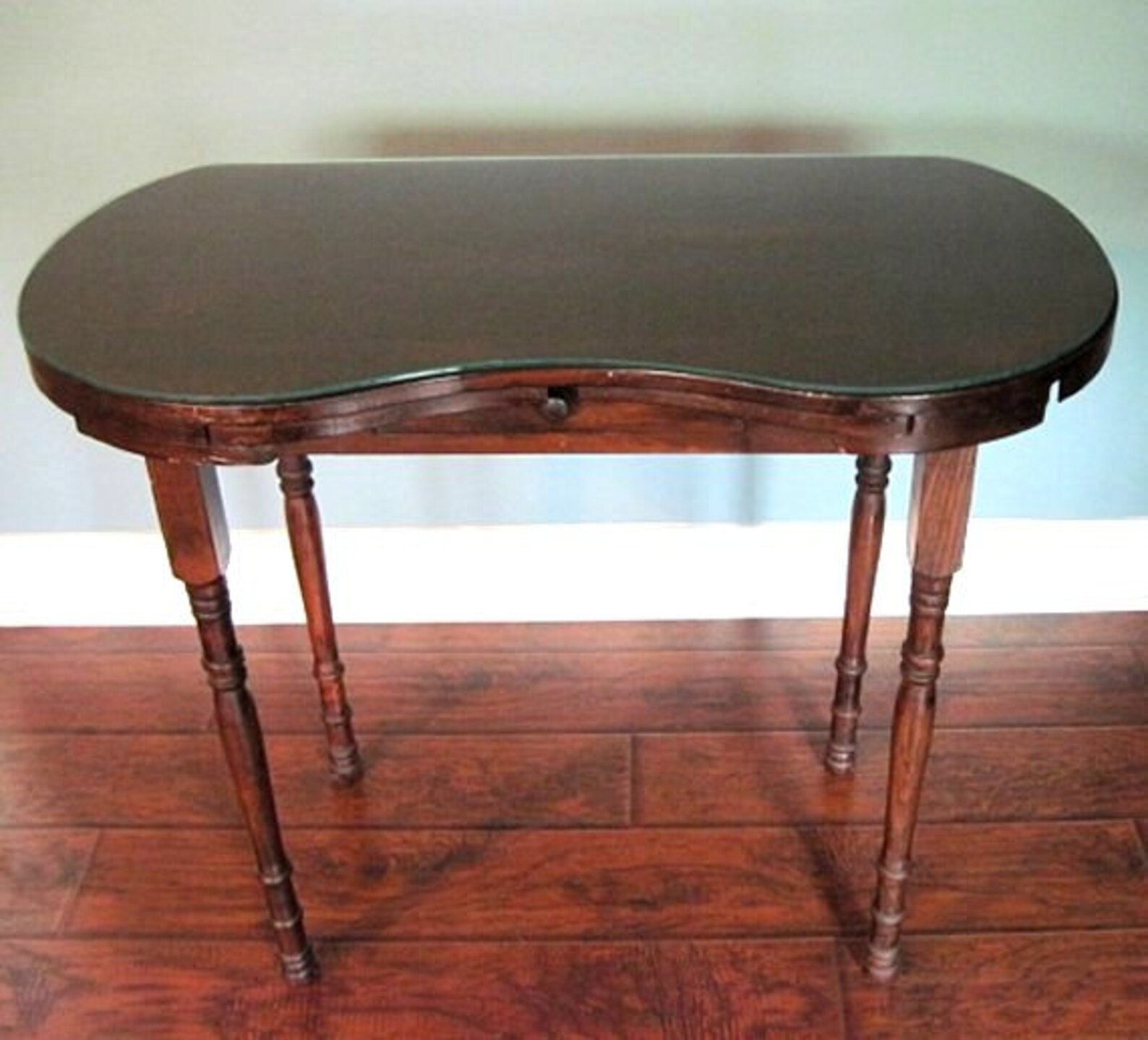 Vintage Wood Kidney Shaped Vanity Table Dressing Table Etsy