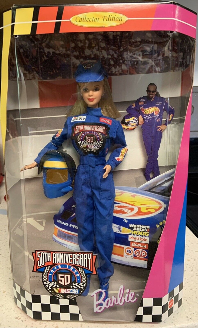 50th Anniversary NASCAR 1998 Barbie Doll MIB | Etsy